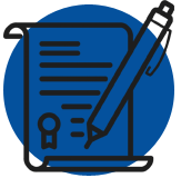 An image icon of a pen and paper that represents the subject of Post divorce modifications .
